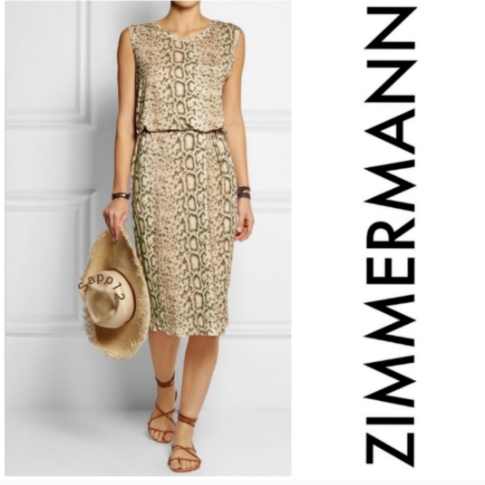 🆕 ZIMMERMANN  SNAKE PRINT SLEEVELESS  DRESS
